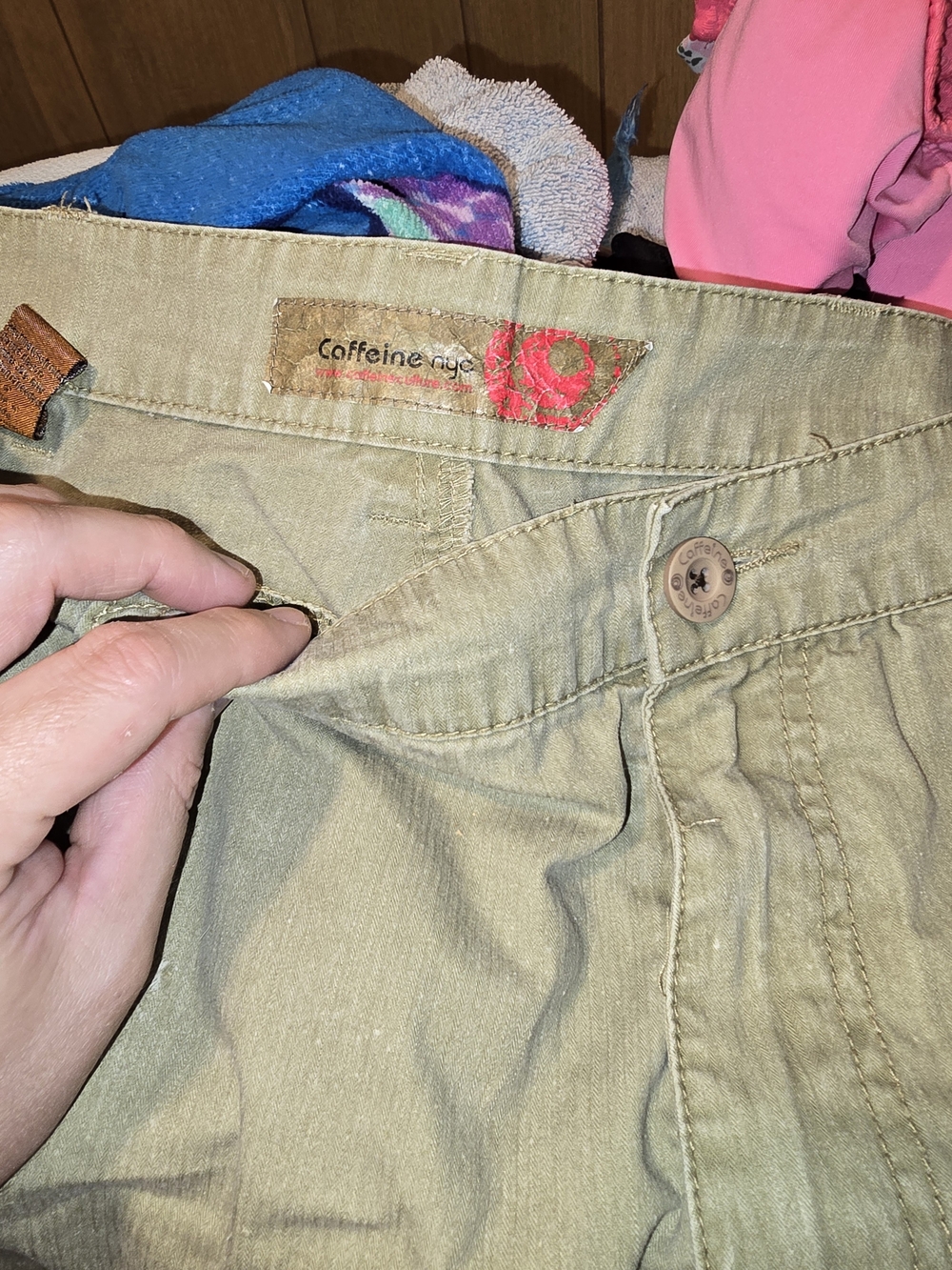 Caffeine NYC Olive Green Cargo Shorts Vintage Size36
